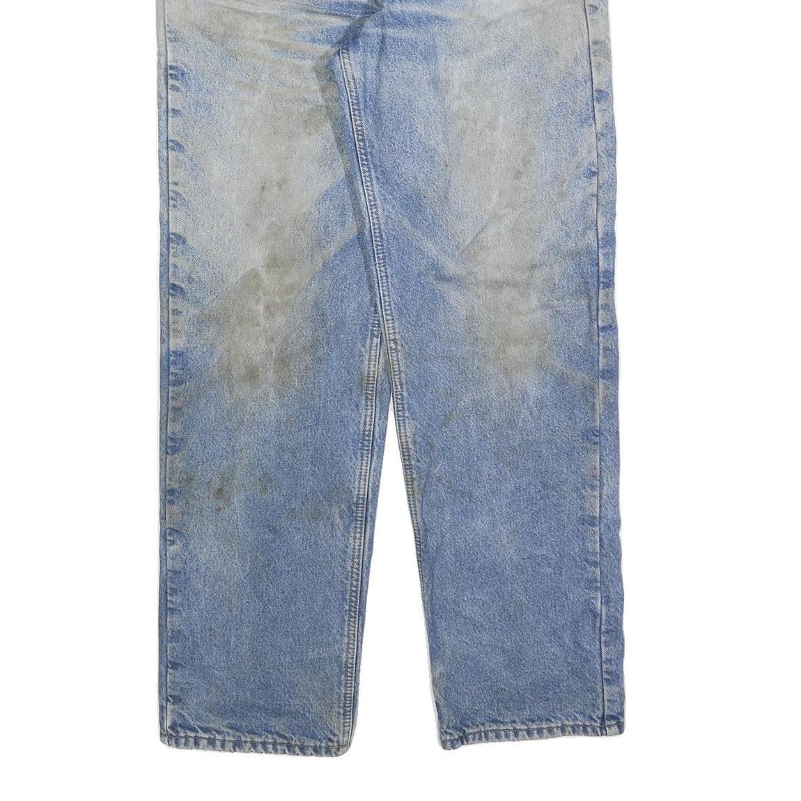 CARHARTT Mens Relaxed Blue Denim Light Jeans W36 L34 Distressed Pocket Zip