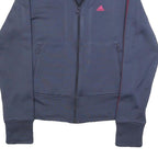 ADIDAS Womens Blue & Pink Track Jacket UK 8 Polyester Zip Athletic Fit
