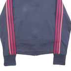 ADIDAS Womens Blue & Pink Track Jacket UK 8 Polyester Zip Athletic Fit