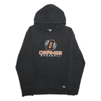 NEW ERA Mens Black Orange Baseball Pullover Hoodie L Cotton Blend Casual Wear