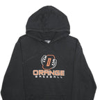 NEW ERA Mens Black Orange Baseball Pullover Hoodie L Cotton Blend Casual Wear