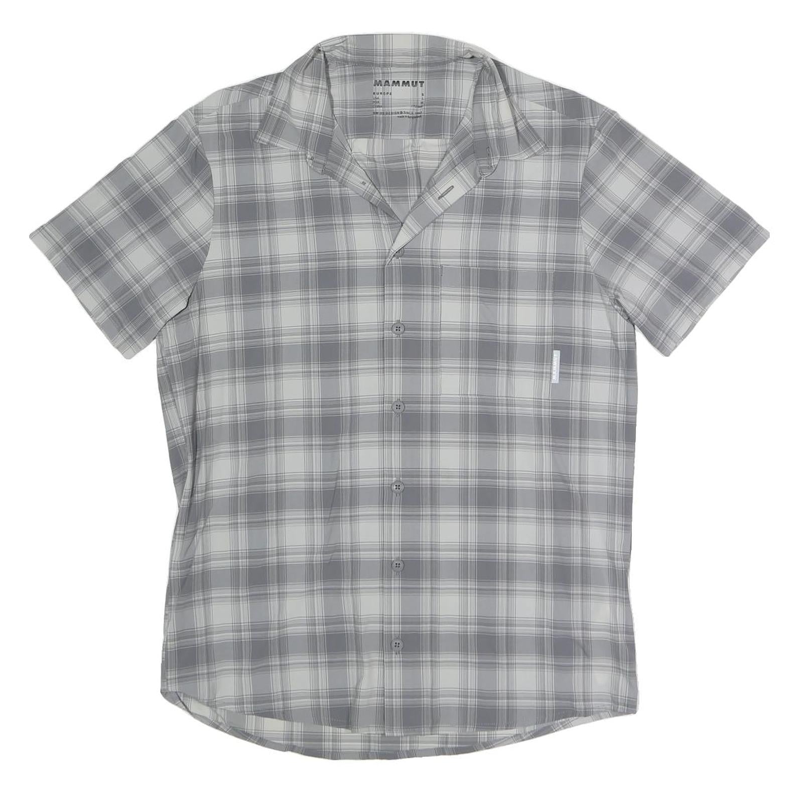 MAMMUT Mens Grey Shirt Short Sleeve Collared Check S Lightweight Outdoor Top