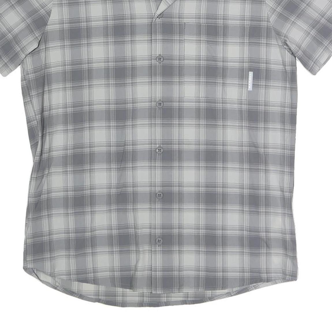 MAMMUT Mens Grey Shirt Short Sleeve Collared Check S Lightweight Outdoor Top