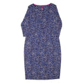 JOULES Womens Day Dress Blue Viscose Animal Print Long Sleeve Knee Length UK 14