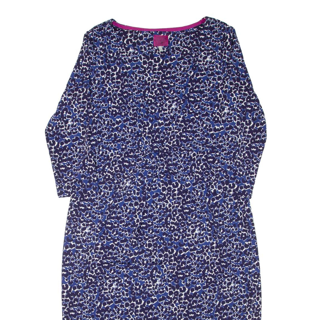 JOULES Womens Day Dress Blue Viscose Animal Print Long Sleeve Knee Length UK 14