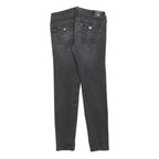 TRUE RELIGION Womens Slim Black Denim Jeans W31 L30 Roman Stitch Pocket Zip