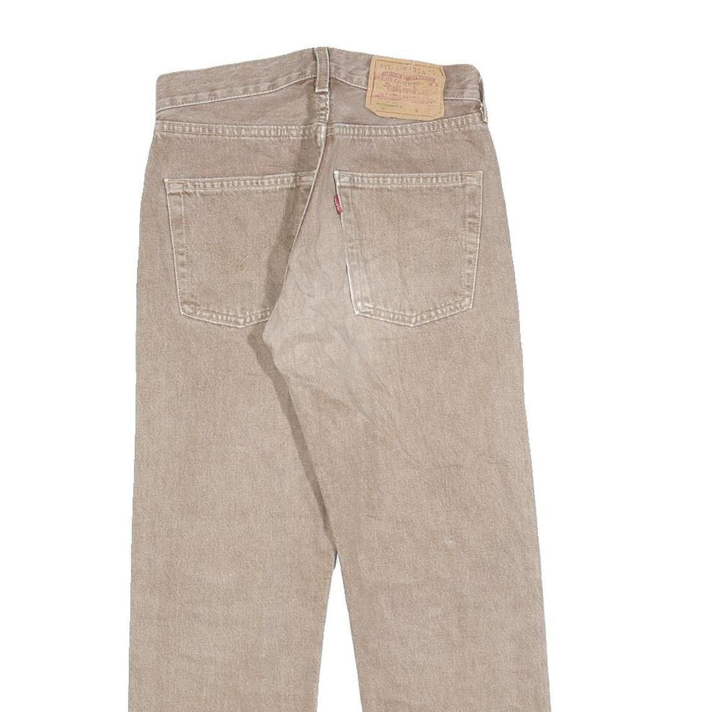 LEVI'S 501 Womens Jeans Beige Regular Straight Denim Medium W27 L25 Classic Fit