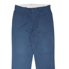 DICKIES Mens Polyester Blend Blue Regular Straight Trousers W36 L30 Workwear