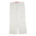 MAX DRIVE Womens Cotton Blend Beige Relaxed Wide-Leg Trousers W40 L32 Cargo