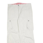 MAX DRIVE Womens Cotton Blend Beige Relaxed Wide-Leg Trousers W40 L32 Cargo