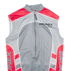 BRUNEX Cycling Mens Jersey Grey Sleeveless 1/2 Zip M