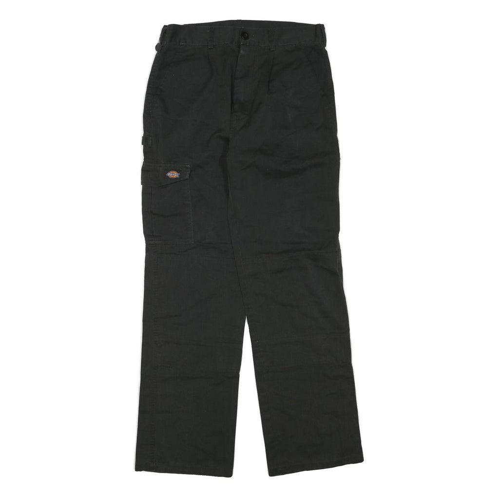 DICKIES Mens Regular Black Cotton Blend Zip Trousers W30 L30 Workwear Pants