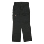 DICKIES Mens Regular Black Cotton Blend Zip Trousers W30 L30 Workwear Pants