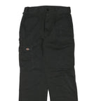 DICKIES Mens Regular Black Cotton Blend Zip Trousers W30 L30 Workwear Pants