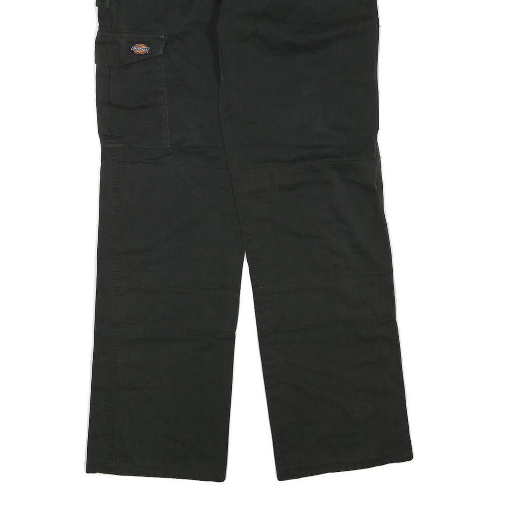 DICKIES Mens Regular Black Cotton Blend Zip Trousers W30 L30 Workwear Pants