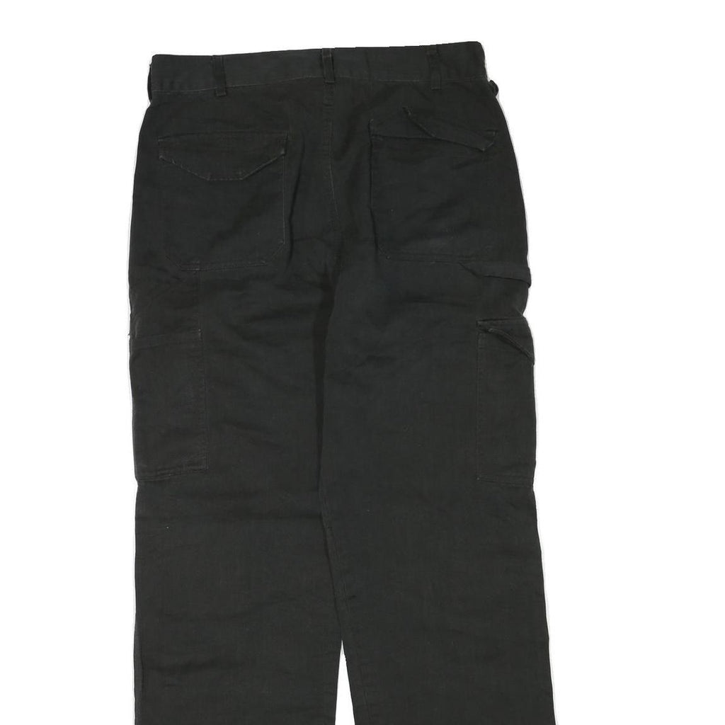 DICKIES Mens Regular Black Cotton Blend Zip Trousers W30 L30 Workwear Pants