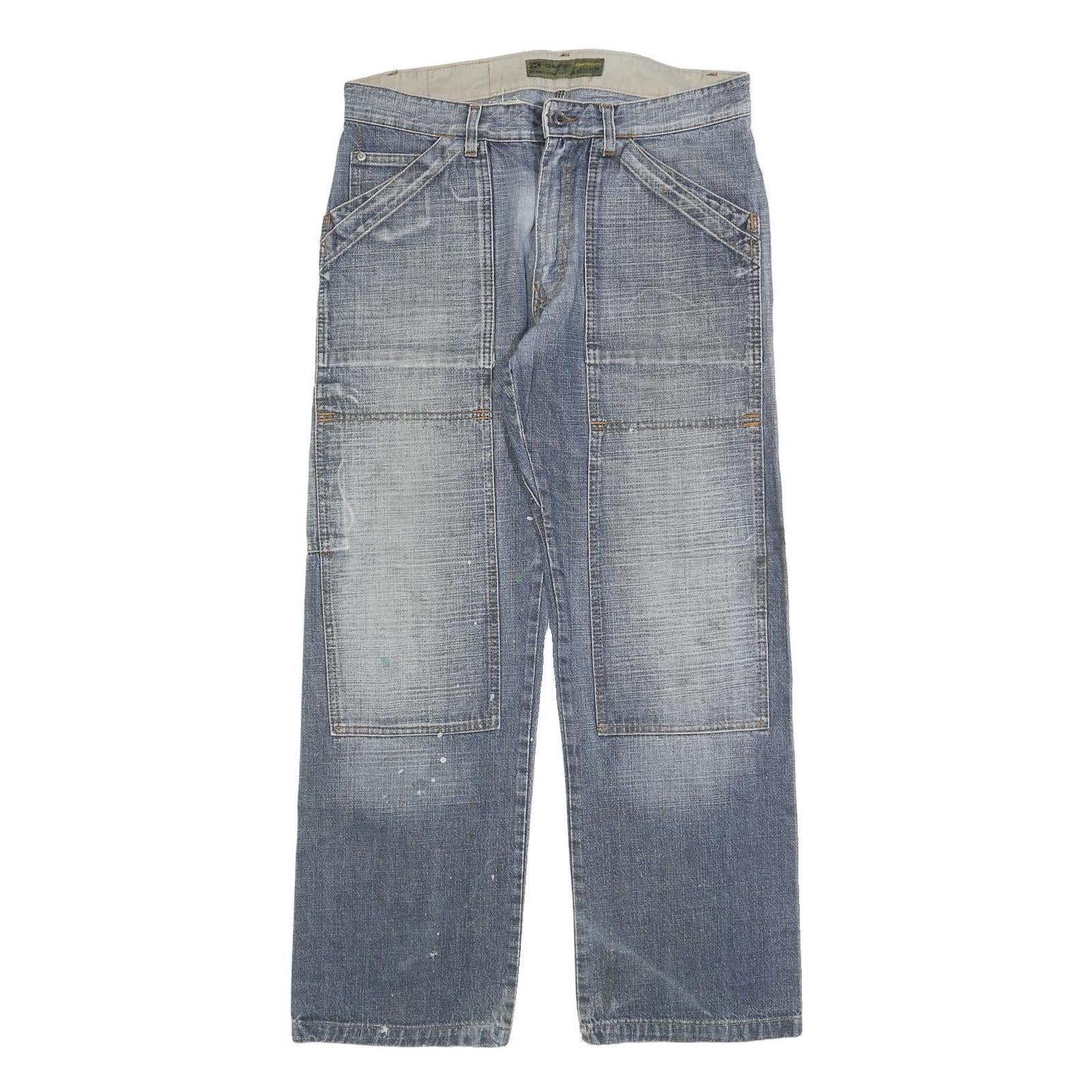 CAPE Mens Relaxed Blue Denim W34 L30 Cotton Blend Zip Pockets Casual Workwear