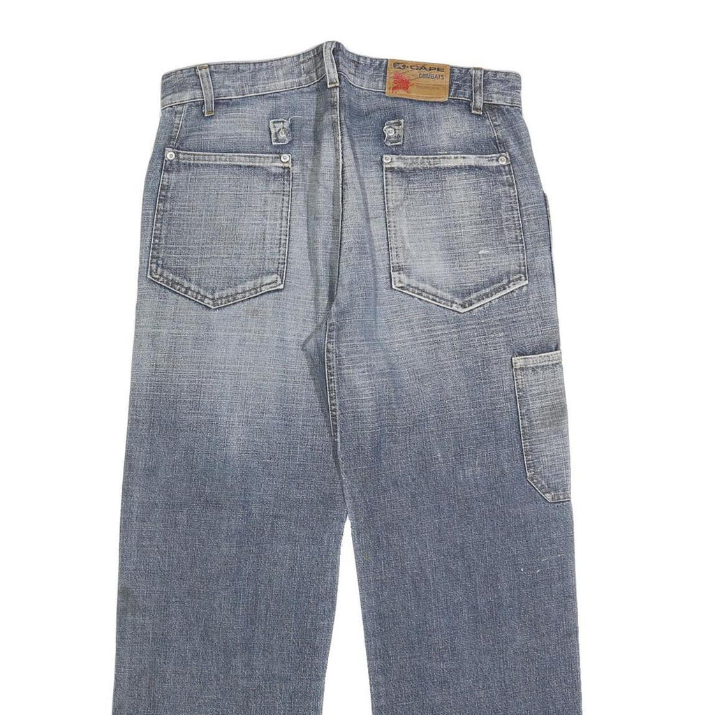 CAPE Mens Relaxed Blue Denim W34 L30 Cotton Blend Zip Pockets Casual Workwear