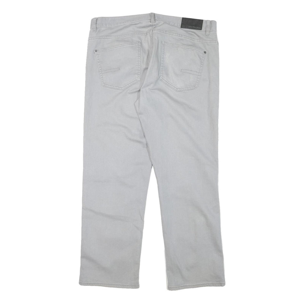CALVIN KLEIN JEANS Mens Regular Fit Light Grey Denim Jeans W36 L29 Classic