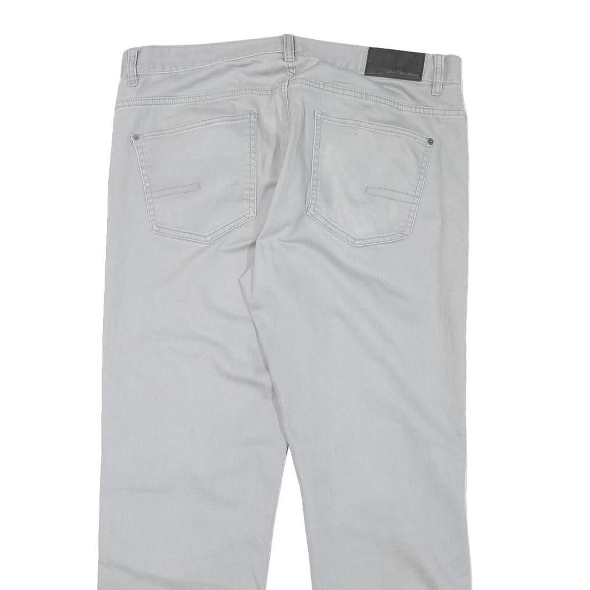 CALVIN KLEIN JEANS Mens Regular Fit Light Grey Denim Jeans W36 L29 Classic