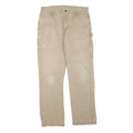 CARHARTT Mens Regular Beige Cotton Blend Zip Trousers W34 L32 Workwear Relaxed