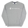 CHAMPION Mens Grey Crew Neck S Cotton Blend Logo Print Casual Sweatshirt