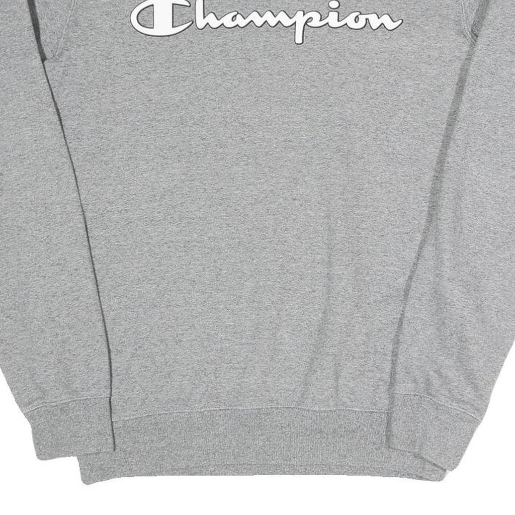 CHAMPION Mens Grey Crew Neck S Cotton Blend Logo Print Casual Sweatshirt