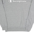 CHAMPION Mens Grey Crew Neck S Cotton Blend Logo Print Casual Sweatshirt