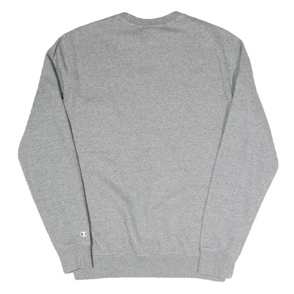 CHAMPION Mens Grey Crew Neck S Cotton Blend Logo Print Casual Sweatshirt