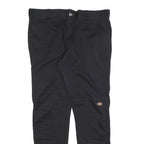 DICKIES Mens Black Slim Straight Trousers W36 L32 Cotton Blend Workwear Zip