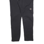 DICKIES Mens Black Slim Straight Trousers W36 L32 Cotton Blend Workwear Zip