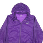 JACK WOLFSKIN Womens Purple Hooded Windbreaker Jacket XL Nylon Outdoor Zip