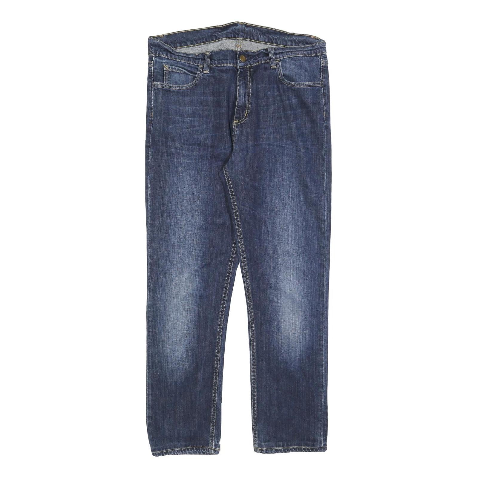 CARHARTT Mens Jeans Blue Slim Slim Denim Medium W33 L27 Classic Fit Zip Closure