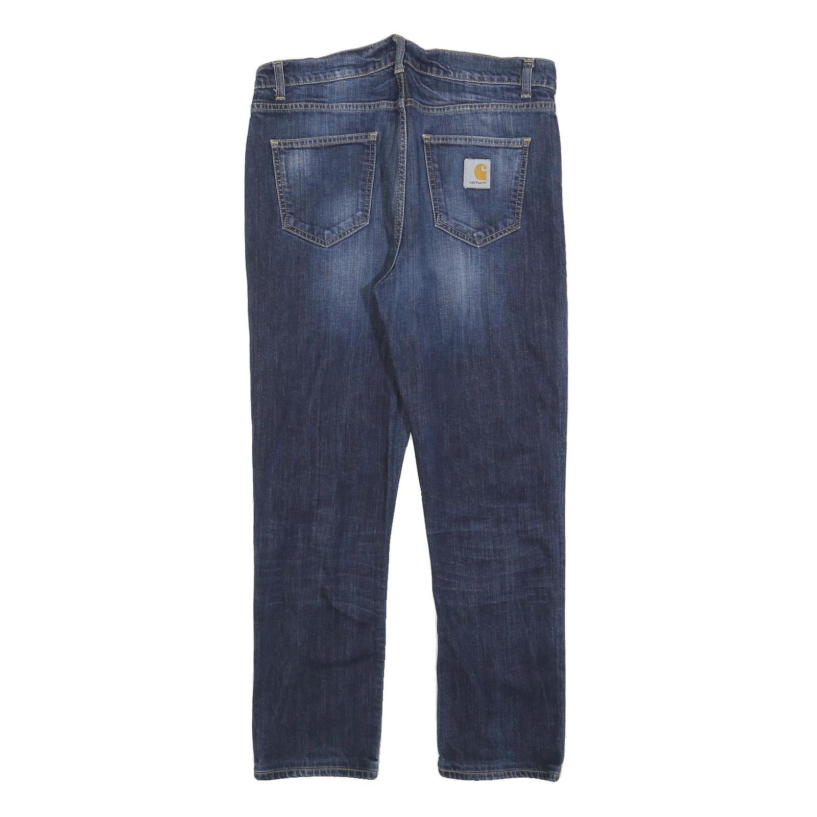 CARHARTT Mens Jeans Blue Slim Slim Denim Medium W33 L27 Classic Fit Zip Closure