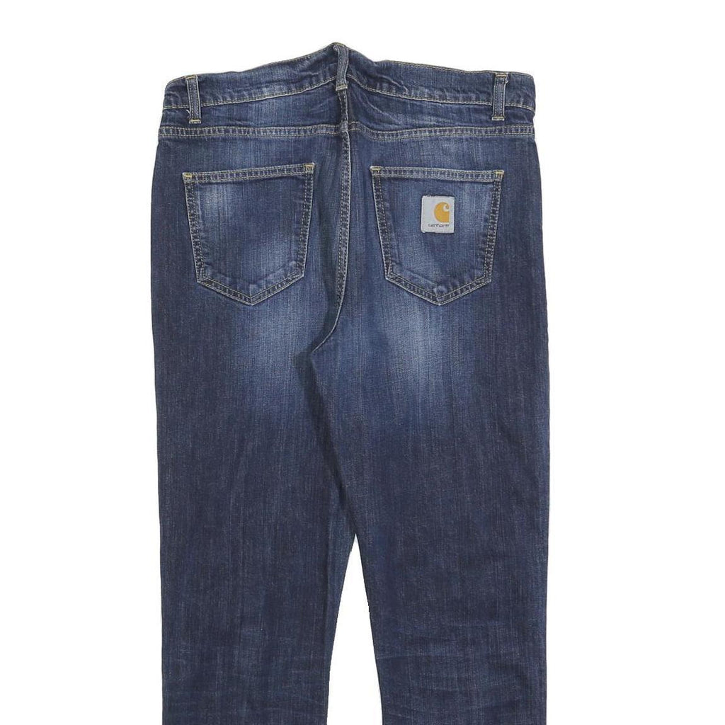 CARHARTT Mens Jeans Blue Slim Slim Denim Medium W33 L27 Classic Fit Zip Closure