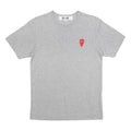 COMME DES GARCONS PLAY Mens Grey S Short Sleeve Crew Neck Heart Graphic T-Shirt