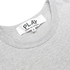 COMME DES GARCONS PLAY Mens Grey S Short Sleeve Crew Neck Heart Graphic T-Shirt