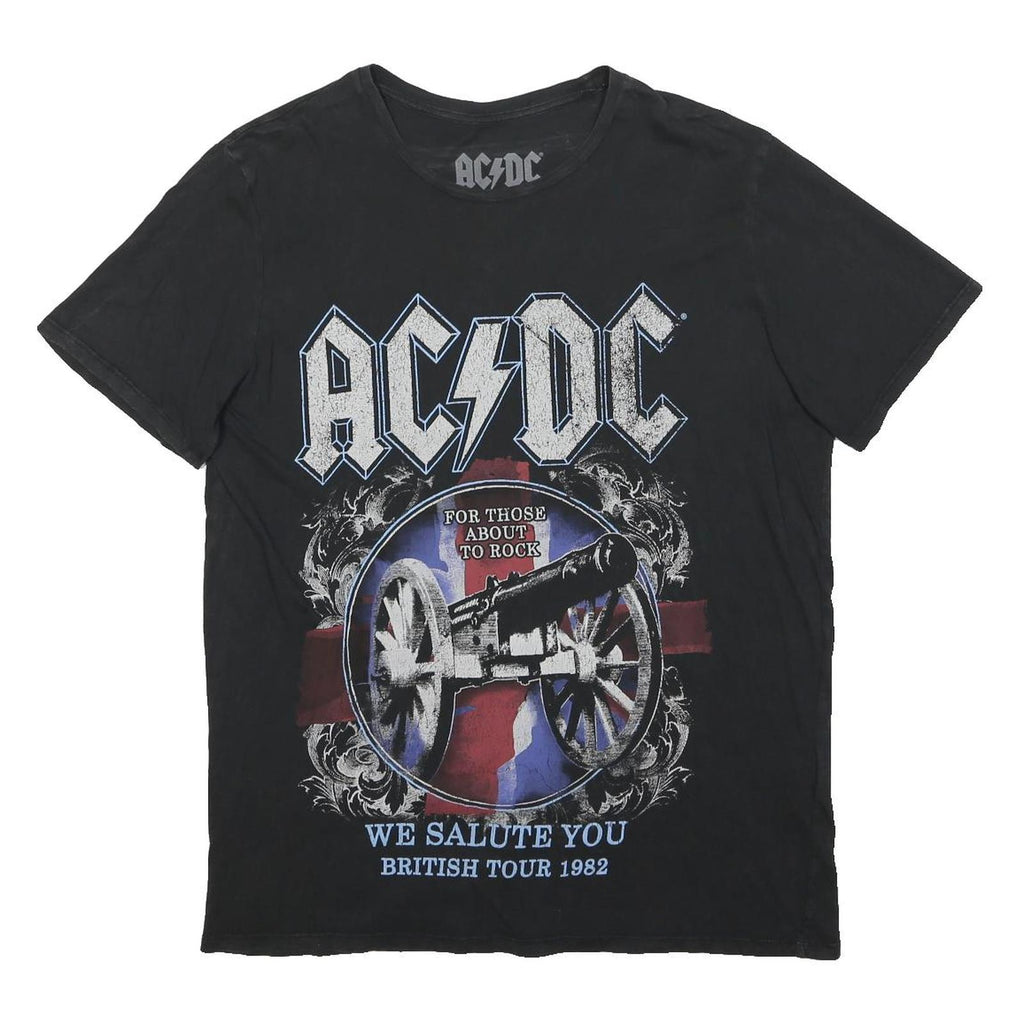 ACDC Womens Black Graphic T-Shirt L Short Sleeve Crew Neck Rock Band