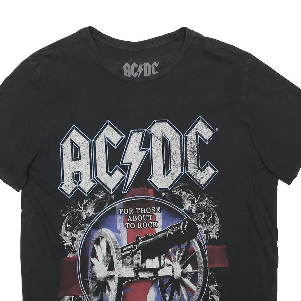 ACDC Womens Black Graphic T-Shirt L Short Sleeve Crew Neck Rock Band