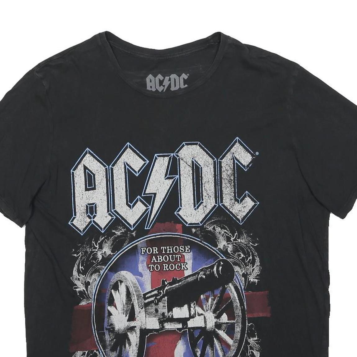 ACDC Womens Black Graphic T-Shirt L Short Sleeve Crew Neck Rock Band