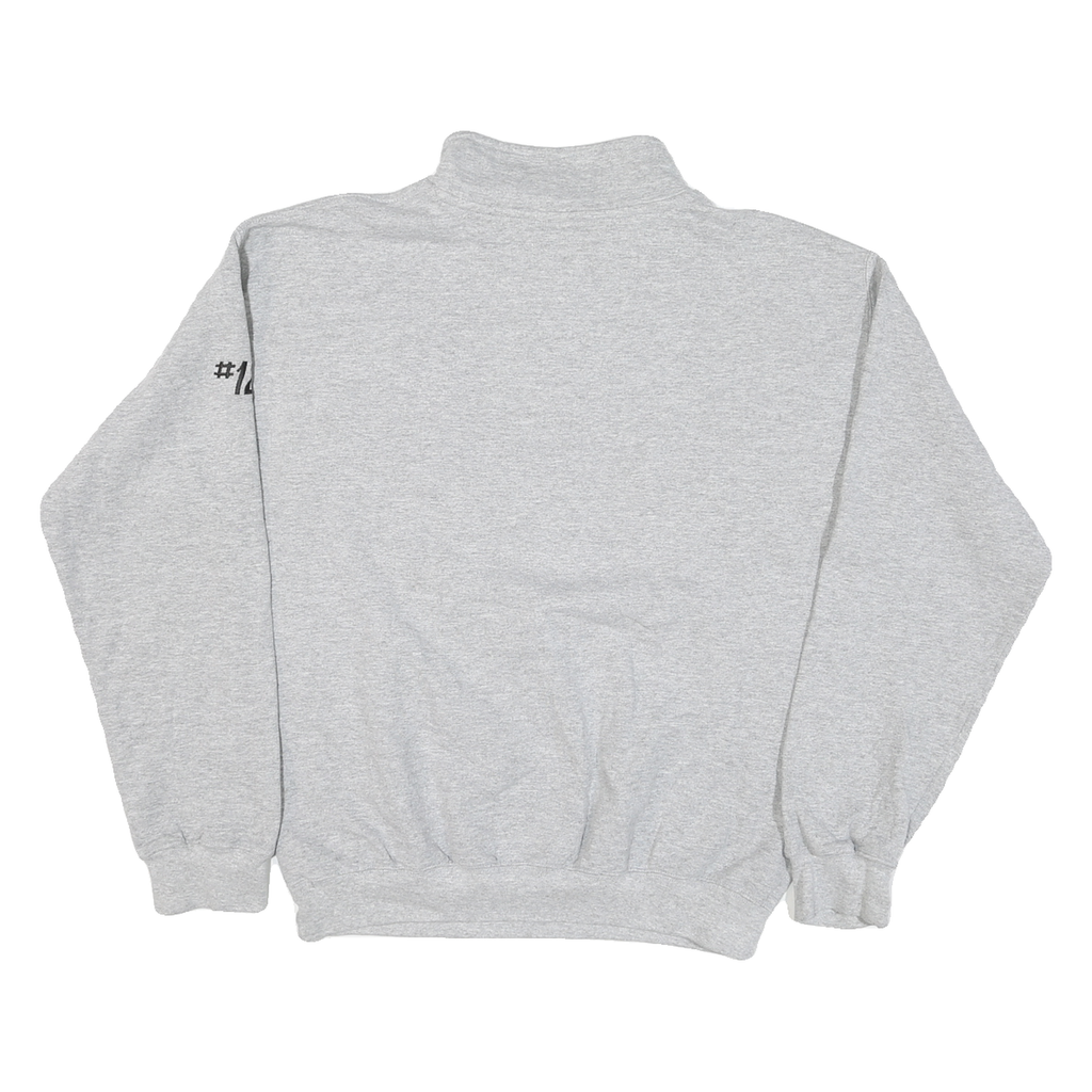 GILDAN Mens Grey Redwood Volleyball Varsity 1/4 Zip Sweatshirt M Casual Sports