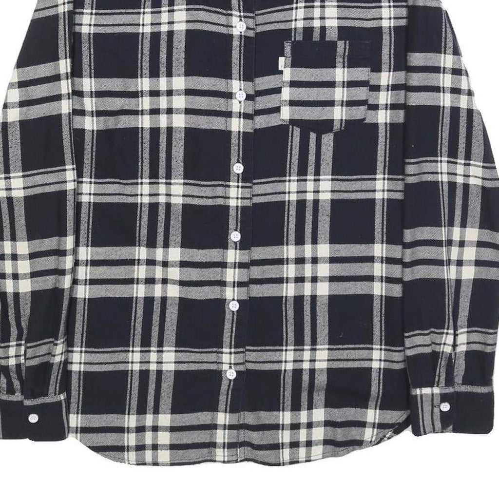 LEVI'S Womens Black & Grey Check Shirt XS Cotton Button Front Casual