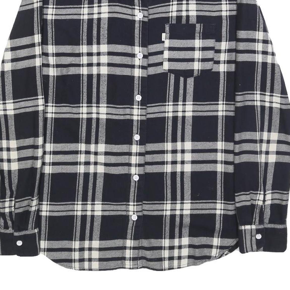 LEVI'S Womens Black & Grey Check Shirt XS Cotton Button Front Casual