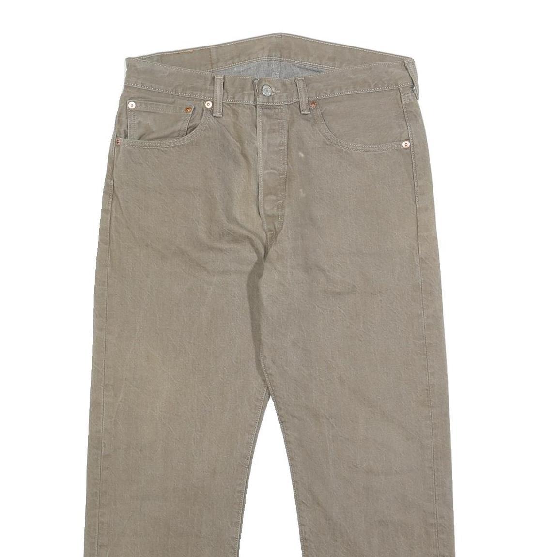 LEVI'S 501XX Mens Jeans Beige Regular Straight Denim Medium W34 L27 Classic