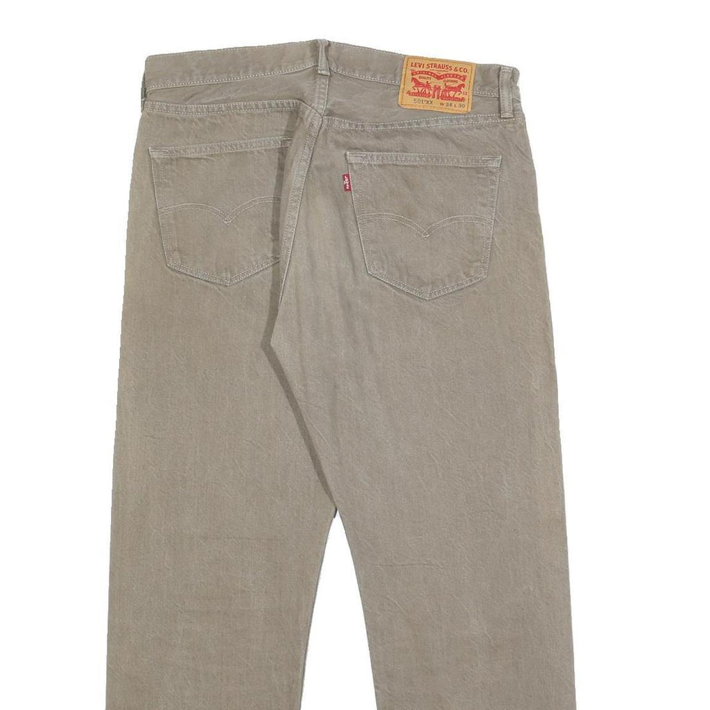 LEVI'S 501XX Mens Jeans Beige Regular Straight Denim Medium W34 L27 Classic