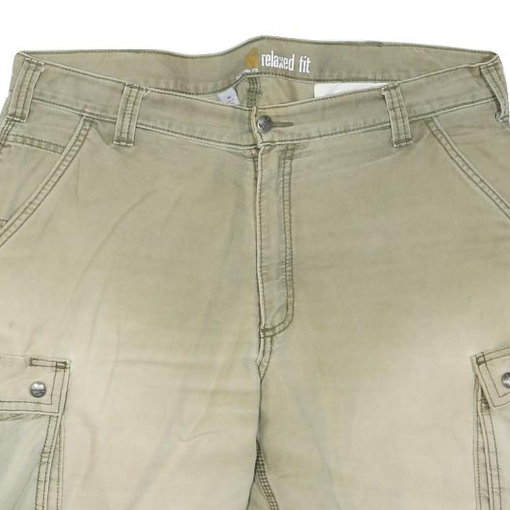 CARHARTT Mens Cargo Beige Shorts L W38 Relaxed Fit Cotton Blend Workwear