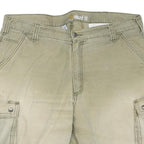 CARHARTT Mens Cargo Beige Shorts L W38 Relaxed Fit Cotton Blend Workwear