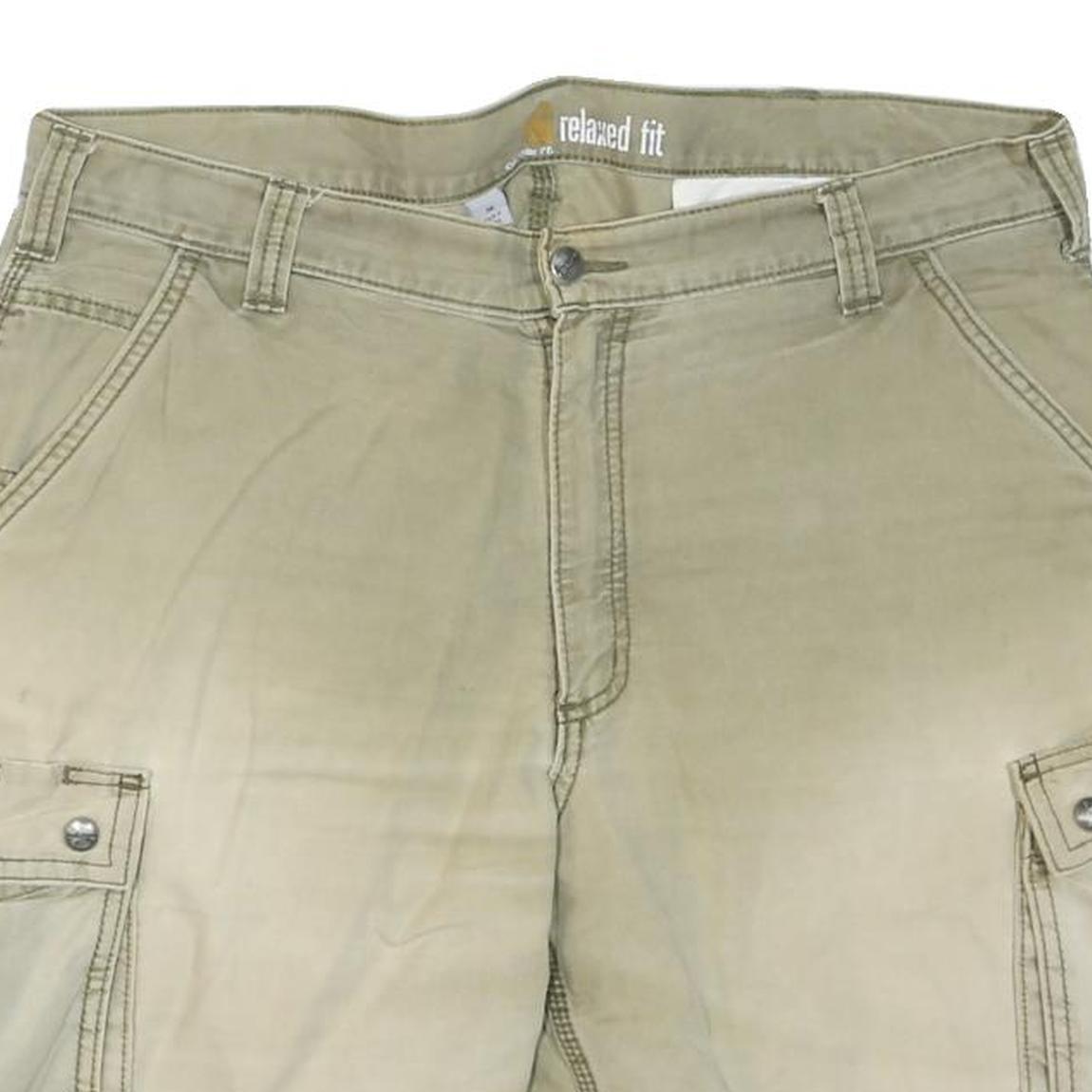 CARHARTT Mens Cargo Beige Shorts L W38 Relaxed Fit Cotton Blend Workwear