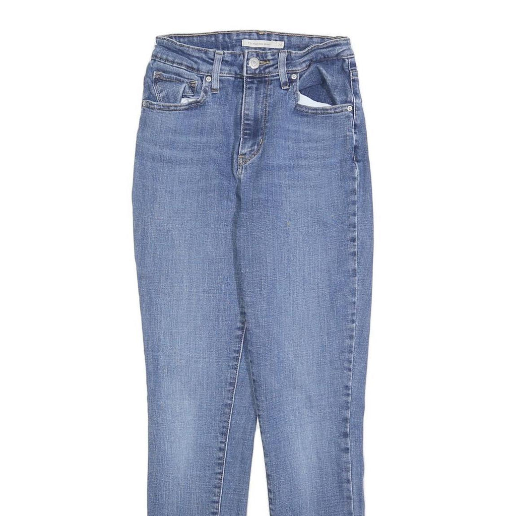 LEVI'S 721 Womens Slim Blue Denim Light W23 L30 Jeans Cotton Blend Zip