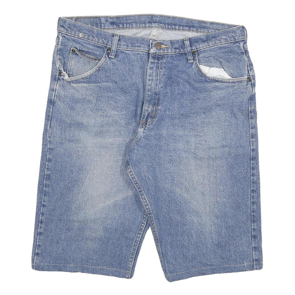 WRANGLER Mens Blue Denim Casual Shorts 2XL W36 Classic Fit Cotton Blend